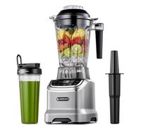 AMZCHEF 1800W Batidora de Vaso 2-EN-1,Batidora Smoothie Profesional de 1,85 litros con 6 cuchillas,Batidora de Vaso Individual 600ml BPA de 1,85L y 600ml para 2 Modos de Mezcla