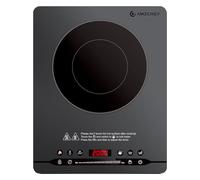 AMZCHEF 2000W Placa Inducción Portatil, 4 cm Diseño Delgado, Funcionamiento Silencioso (≤42dB), 9 Niveles de Potencia y Temperatura, 4 Menús Automáticos, Bloqueo Infantil, Temporizador, Gris