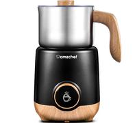 AMZCHEF 8-IN-1 Espumador de Leche Electrico 550 W | 600ml Calentador de Leche para Espumar Leche Caliente y Fría, Leche Caliente, Leche con Chocolate, Comida para Bebé a Base de Leche | Negro