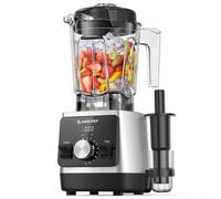 AMZCHEF Batidora de Vaso 1800W, Licuadora 2L en Tritan sin BPA, 6 Cuchillas de Acero Inoxidable con Recubrimiento de Titanio, 9 Velocidades + Pulse, Autolimpieza, Pica Hielo Fácil, Negro y Plata