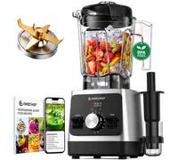 AMZCHEF Batidora de Vaso 1800W, Licuadora para Smoothies y Picar, con jarra grande de Tritan sin BPA, 2 Litros, 6 Cuchillas Inox Titanio, 9 Velocidades, Función Pulso, Pica Hielo Fácil, Negro/Plata