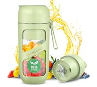 AMZCHEF Batidora de Vaso Portatil - Mini Batidora al Vacío para Batidos y Smoothies - Gran Poder de Corte con 10 Cuchillas - Licuadora Portatil para Deportes, Viajes, Senderismo (Tipo-C, Libre de BPA)