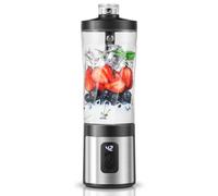 AMZCHEF Batidora portátil de 600 ml - Smoothie Maker con 6 cuchillas, motor de 120 W para llevar, 6000 mAh -15 ciclos, IPX6 resistente al agua, sin bisfenol A, mini batidora para batidos y batidos de
