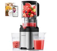 AMZCHEF Extractor de Zumos Prensado en Frío con Boca Ancha de 135 mm