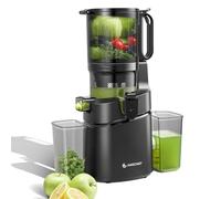 AMZCHEF Extractor de Zumos y Verduras Automático, 145MM Apertura y 1,8L Capacidad Licuadora para Verduras y Frutas Entera, 250W Licuadora Prensado en Frio Lento con Triple Filtro - Negro