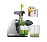 AMZCHEF Juicer Machines - Exprimidor lento de prensa en frío - Exprimidor de masticación para frutas y verduras enteras - Masticación delicada sin necesidad de filtrar - Extractor de jugo sin BPA con
