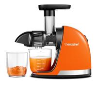 AMZCHEF Licuadora prensado en frío - Extractor de zumos y verduras - Licuadoras para zumos con 2 depósitos y cepillo - Cold press slow juicer machine con función de masticación inversa -