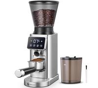 AMZCHEF Molinillo de Café Eléctrico con Soporte Desmontable y Contenedor | Panel Táctil LCD | 24 Regulable de Molido Molinillo de Café con Muelas para Espresso/Drip/Pour Over/Cold Brew/French Press