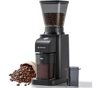 AMZCHEF Molinillo de café muelas cónicas y 48 ajustes de molienda precisos, capacidad de 250 g, para café de goteo, expreso y prensa francesa, antiestático, interruptor de un solo botón