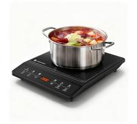 AMZCHEF Placa Inducción, Portátil Placa de Inducción, 20 Ajustes de Temperatura y Potencia, Diseño Delgado con Diversas Teclas de Función, Control por Sensor, Timer 3H.