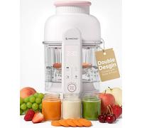 AMZCHEF Robot de cocina para bebé 6-en-1 Vaporera & Licuadora - Programas por Etapas de Edad 1-5, Libre de BPA - Cocinar al Vapor, Triturar, Puré, Descongelar, Auto-Limpieza - Control Táctil