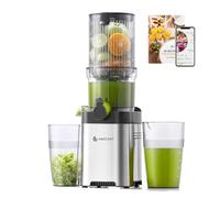 AMZCHEF Sin Preparación 120MM Slow Juicer - Limpieza Rápida Licuadora Prensado en Frio - Extractor 2L capacidad para verduras y frutas enteras [Clase de eficiencia energética A+++]