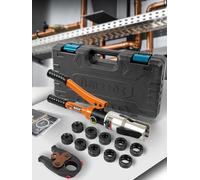 AMZCNC Alicates de prensa profesional en forma de V y contorno M, para tubos de cobre, tubos de acero al carbono y tubos de acero inoxidable, insertos de mordaza V12 V15 V18 V22 V28 y M12 M15 M18 M22