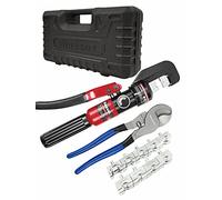 AMZCNC Crimpadora hidráulica de 10 toneladas de 9 troqueles, herramienta de crimpado hidráulico de 4 a 70 mm², crimpadora de terminal de cable de batería de alambre