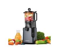 Amzcoo Exprimidor lento, 130 mm de orificio de llenado y depósito de zumo de 1,8 L, prensa fría para verduras y frutas enteras, fácil de instalar y limpiar, sin BPA
