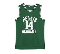 Amzdest 90s The Fresh Prince of Bel Air Academy #14 - Camiseta de baloncesto unisex para hombre y mujer, para fiesta temática, Verde, M