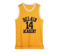 Amzdest 90s The Fresh Prince of Bel Air Academy #14 - Camiseta para hombre y mujer, camiseta de baloncesto unisex para fiesta temática, amarillo, 60