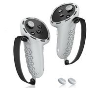 AMZDM Agarre de controlador para Oculus Meta Quest 3 VR, accesorios de agarre para controladores táctiles de realidad virtual, correas de silicona, protector con fundas antideslizantes para el pulgar,