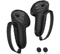 AMZDM Agarre de controlador para Oculus Meta Quest 3 VR, accesorios de agarre para controladores táctiles de realidad virtual, correas de silicona, protector con fundas antideslizantes para el pulgar,