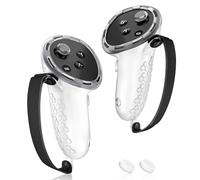 AMZDM Empuñaduras de Control de Realidad Virtual para Controladores Meta Oculus Quest 3 Touch Plus, Fundas de Agarre antitiro, Correas de Nudillos con Cubiertas para el Pulgar mejoradas, 1 par,