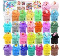 Amzeeniu Paquete de 30 Mini Limo de Mantequilla, Slime Kit con Tipo - Decoraciones de Helados Dulces - Juguetes súper elásticos de Masilla Perfumada para favores de Fiesta