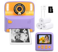 Amzelas Cámara de impresión instantánea para niños, regalo de cumpleaños de Navidad para niñas y niños pequeños, cámaras digitales de fotos con impresión de tinta cero, juguetes portátiles para niños
