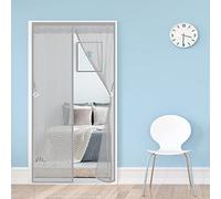 AMZERO Corredera Cortina Mosquitera Magnética, 80x215cm mosquitera Ventana Magnética Automático Cierra Automáticamente para Puertas Correderas/Balcones/Terraza, Gris
