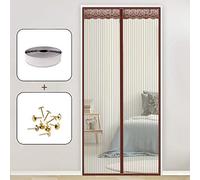 AMZERO Cortina Mosquitera Magnetica, 75x210cm mosquitero magnetico Magnética Automático Cierra Automáticamente para Puertas Correderas/Balcones/Terraza, Marrón