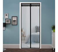 AMZERO Mosquitera Puerta Magnetica, 110x200cm mosquitera Ventana Magnética Automático Verano Cortina magnética para Puertas Correderas/Balcones/Terraza, Negro