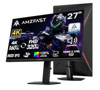 Amzfast 27 pulgadas 4k Dual Mode Fast IPS Pantalla PC Gamer, UHD 160HZ/FHD 320 HZ, Altavoces integrados, 1MS MPRT, HDR 400, sRGB126%, HDMl 2.1, DP1.4, Adaptive Sync, PBP/PIP-AMZG27F6U
