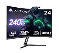 Amzfast - Monitor de juego curvado (240 Hz, FHD 1920 x 1080, filtro de luz azul, 1 ms MPRT, Adaptive Sync, sRGB 130%/DCI-P3 97%, VESA 75 x 75, AMZG24C1Pro