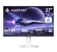 Amzfast Monitor Gaming 27 Pulgadas - 200Hz, QHD 2560x1440, IPS Rápido, 1ms GtG, 95% DCI-P3, 130% sRGB, HDR, Adaptive Sync, VESA 100x100, HDMI 2.0x2/DP 1.4x2 con Cable, Blanco - AMZG27F6Q