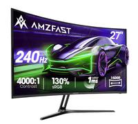 Amzfast Monitor Gaming Curvo 27" 240Hz, 1920x1080 FHD, VA Curvo 1500R, 1ms MPRT, Adaptive Sync, Contraste 4000:1, 95% DCI-P3, 130% sRGB, HDR, HDMI 2.0 & DP 1.4, VESA 100x100mm, AMZG27C1 Pro