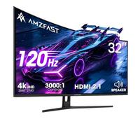 Amzfast Monitor Gaming Curvo 32" 120Hz, UHD 3840x2160p, Panel VA, 130% sRGB, 95% DCI-P3, HDR10, 1ms MPRT, Adaptive Sync, Altavoces Integrados, Pip/PBP, HDMI 2.1 & DP 1.4, VESA 75x75mm, AMZG32C3U