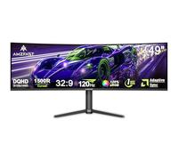 Amzfast Monitor Gaming Curvo 49 Pulgadas - DQHD 5120x1440 (32:9), 120 Hz, 1 ms MPRT, Adaptive Sync, sRGB 120%, Luminosidad 350cd/m², HDMI 2.0, DisplayPort, Eye Care, VESA 75x75, Pip/PBP, AMZG49C7U