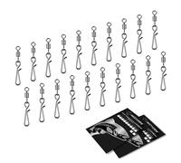 AMZfishing 40 espirales de potencia con clip de cambio rápido | Quick Change Snap | Remolino de pesca | Accesorios de pesca | Surtido de remolinos (H: #10+0 (5 kg), color negro