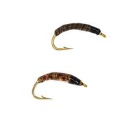 AMZfishing® Ninfas larvas biónicas atadas a mano | imitación de mosca | moscas artificiales | ninfas trucha | ninfa de gusano | pesca con mosca (a: 2 unidades (1 de cada color))