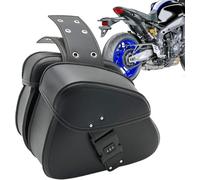 AMZFRRSM Alforjas Laterales Moto para Ducati Scrambler Icon 2015-2024 | Par Alforjas Moto Alforjas Laterales de Piel PU con Cerradura de Combinación Bolsas Equipaje Impermeables Maletas Laterales