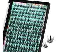 AMZGIRL LASH Pestañas Postizas Manga 140 Pcs Cluster de Pestañas de Aspecto Húmedo Extensiones de Pestañas de Banda Ultra Delgadas Pestañas Spiky Anime Puppy D-10-18mm Negro