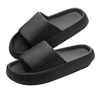 AMZHOTER Chanclas Para Hombre Mujer, Chanclas Ducha Hombre y Sandalias Piscina Mujer Zapatillas Cómodas Para el Hogar y la Ducha Chanclas de Verano Antideslizantes Negro 40 41