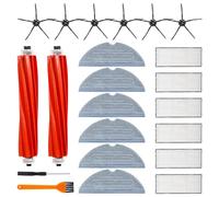 AMZJMT Pack de 22 Accesorios Roborock S7, Piezas de Repuesto para Roborock S7/S7+/T7S Plus, 2 Cepillos Principales, 6 Filtros, 6 Cepillos Laterales, 6 paños de Microfibra para Aspiradoras Roborock