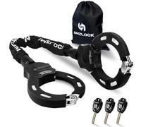 AMZLOCK Candado de Patinete Electrico Antirrobo, Candado Bicicleta con Llave y Bolsillo, Candado Esposas de Alta Seguridad para uso en Exteriores, Cadena Resistente al Corte de 8 mm de Grosor
