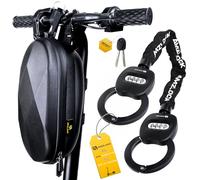 AMZLOCK Candado Seguridad de Patinete Electrico, Candado Bicicleta con Bolsa, Candado de Cadena con la Función de Cambio de Contraseña y Recuperación de Contraseña