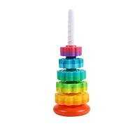 AMZLORD-Anillos apilables de Engranajes para niños, Juguete ecológico para educación temprana, Torre giratoria Suave, Bloques de construcción, Juguetes de Vacaciones