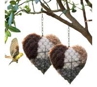 AMZLORD Artesanía Corazón Hecho a Mano en Fibra for Cajas Nido, Reutilizable y Colgante para Exteriores, Diseño Tipo Nido, Regalo for Amantes de la Jardinería y Entusiastas de los Zorzales (1 Unidad)