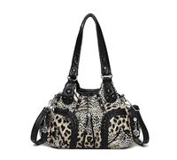 AMZLORD Bolso de hombro de leopardo hobo de gran capacidad
