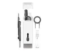 AMZLORD Limpiador de teclado de cepillo suave, kit de cepillo de limpieza de teclado 7 en 1, limpiador de teclado multifuncional para auriculares, teléfono, cepillo limpiador suave con extractor de