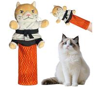 AMZLORD Muppet de Karate para Gatos, Guante Interactivo para Felinos con Manga Protectora de Antebrazo, Juguete Lucha for Gatitos y Gatos Adultos