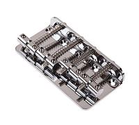 AMZLORD Puente cromado estilo vintage para guitarra Fender Jazz bajo de 4 cuerdas con 4 Scr
