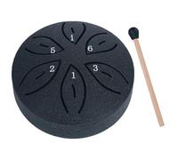 AMZLORD Tambor de lengua de acero de 3.0 in, lenguas de acero de 6 tonos, tambor de lengua, instrumento de percusión, handpan de acero con mazos para clases de música, conciertos, curación e